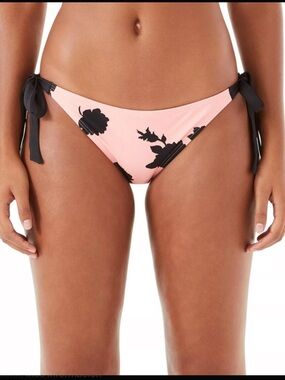 kate spade Pink Bikini Bottoms with Black Accents